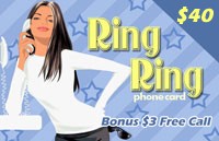 RingRing Calling Card $40 - International Calling Cards