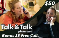 Talk Talk Phone Card $50 - International Calling Cards