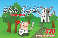 White Knight Phone Card $30 - International Calling Cards