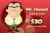 Mr Honest calling card $30 - International Calling Cards